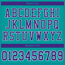 Laden Sie das Bild in den Galerie-Viewer, Custom Aqua Purple-White Mesh Authentic Football Jersey