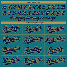 Загрузить изображение в средство просмотра галереи, Custom Teal Navy-Old Gold Authentic Baseball Jersey