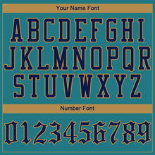 Загрузить изображение в средство просмотра галереи, Custom Teal Navy-Old Gold Authentic Baseball Jersey