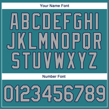 Charger l'image dans la galerie, Custom Aqua Gray-Navy Authentic Throwback Rib-Knit Baseball Jersey Shirt