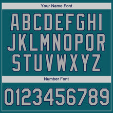 Load image into Gallery viewer, Custom Teal Gray-Navy Authentic Baseball Jersey