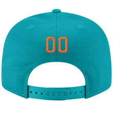 Загрузить изображение в средство просмотра галереи, Custom Aqua Orange-White Stitched Adjustable Snapback Hat