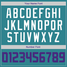 Загрузить изображение в средство просмотра галереи, Custom Aqua Purple-White Authentic Throwback Rib-Knit Baseball Jersey Shirt