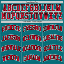 Загрузить изображение в средство просмотра галереи, Custom Teal Red-Black Authentic Baseball Jersey