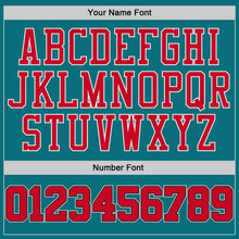 Загрузить изображение в средство просмотра галереи, Custom Teal Red-Black Authentic Baseball Jersey