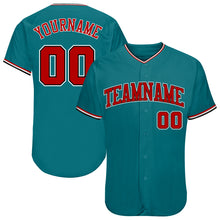 Загрузить изображение в средство просмотра галереи, Custom Teal Red-Black Authentic Baseball Jersey