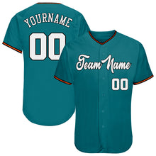 Загрузить изображение в средство просмотра галереи, Custom Teal White-Orange Authentic Baseball Jersey