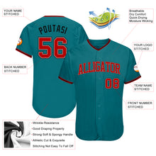 Charger l'image dans la galerie, Custom Teal Red-Black Authentic Baseball Jersey