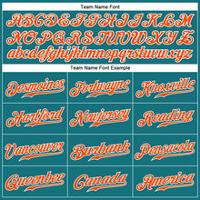 Загрузить изображение в средство просмотра галереи, Custom Teal White Pinstripe Orange-White Authentic Baseball Jersey