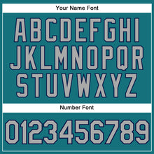 Загрузить изображение в средство просмотра галереи, Custom Teal White Pinstripe Gray-Navy Authentic Baseball Jersey