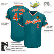 Charger l'image dans la galerie, Custom Teal Orange-White Authentic Baseball Jersey