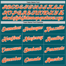 Charger l'image dans la galerie, Custom Teal Orange-White Authentic Baseball Jersey