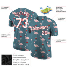 Загрузить изображение в средство просмотра галереи, Custom Aqua White-Red Christmas 3D Performance T-Shirt