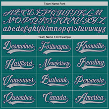 Load image into Gallery viewer, Custom Teal Gray-Navy Authentic Baseball Jersey