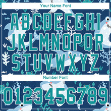 Laden Sie das Bild in den Galerie-Viewer, Custom Teal Teal-White 3D Pattern Design Sharks Authentic Baseball Jersey