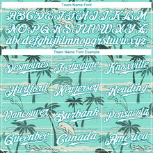 Laden Sie das Bild in den Galerie-Viewer, Custom Teal White-Teal 3D Pattern Design Hawaii Palm Trees Authentic Baseball Jersey
