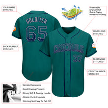 Laden Sie das Bild in den Galerie-Viewer, Custom Teal Navy-Gray Authentic Drift Fashion Baseball Jersey