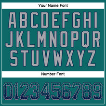 Laden Sie das Bild in den Galerie-Viewer, Custom Teal Navy-Gray Authentic Drift Fashion Baseball Jersey