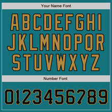 Charger l'image dans la galerie, Custom Teal Black-Old Gold Authentic Baseball Jersey