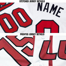 Load image into Gallery viewer, Custom White Black-Crimson Baseball Jersey