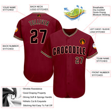 Load image into Gallery viewer, Custom Crimson Black-City Cream Baseball Jersey