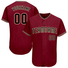 Load image into Gallery viewer, Custom Crimson Black-City Cream Baseball Jersey