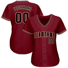 Load image into Gallery viewer, Custom Crimson Black-City Cream Baseball Jersey