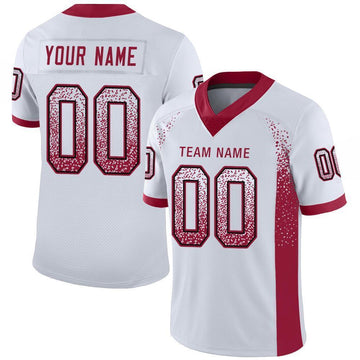 Custom White Cardinal-Black Drift Fashion Football Jersey