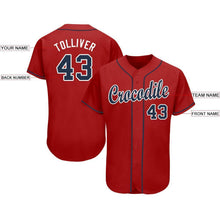 Load image into Gallery viewer, Custom Red Navy-White Baseball Jersey