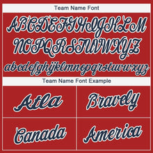 Load image into Gallery viewer, Custom Red Navy-White Baseball Jersey