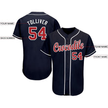 Load image into Gallery viewer, Custom Navy Red-White Baseball Jersey