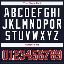 Load image into Gallery viewer, Custom Navy Red-White Baseball Jersey