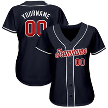 Load image into Gallery viewer, Custom Navy Red-White Baseball Jersey