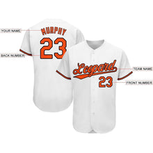 Load image into Gallery viewer, Custom White Orange-Black Baseball Jersey