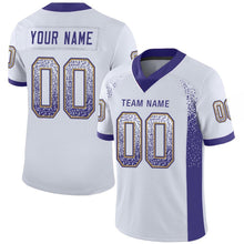 Charger l'image dans la galerie, Custom White Purple-Old Gold Drift Fashion Football Jersey
