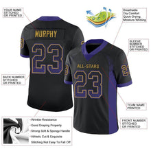 Laden Sie das Bild in den Galerie-Viewer, Custom Black Purple-Old Gold Drift Fashion Football Jersey