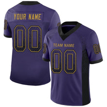 Load image into Gallery viewer, Custom Purple Black-Old Gold Drift Fashion Football Jersey