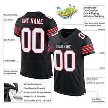 Загрузить изображение в средство просмотра галереи, Custom Black White-Red Mesh Authentic Football Jersey