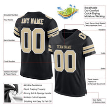 Загрузить изображение в средство просмотра галереи, Custom Black Vegas Gold-White Mesh Authentic Football Jersey