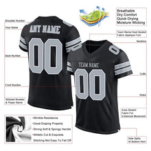 Загрузить изображение в средство просмотра галереи, Custom Black Silver-White Mesh Authentic Football Jersey