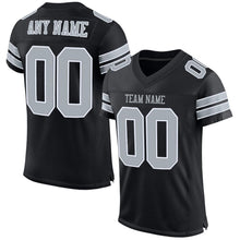 Загрузить изображение в средство просмотра галереи, Custom Black Silver-White Mesh Authentic Football Jersey