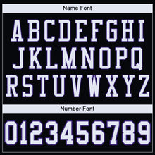 Laden Sie das Bild in den Galerie-Viewer, Custom Black White-Purple Mesh Authentic Football Jersey