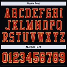 Load image into Gallery viewer, Custom Black Scarlet-Gold Mesh Authentic Football Jersey