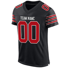 Загрузить изображение в средство просмотра галереи, Custom Black Red-White Mesh Authentic Football Jersey