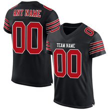 Загрузить изображение в средство просмотра галереи, Custom Black Red-White Mesh Authentic Football Jersey