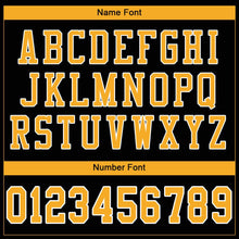 Laden Sie das Bild in den Galerie-Viewer, Custom Black Gold-White Mesh Authentic Football Jersey