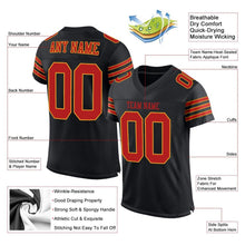 Laden Sie das Bild in den Galerie-Viewer, Custom Black Scarlet-Gold Mesh Authentic Football Jersey
