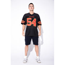 Laden Sie das Bild in den Galerie-Viewer, Custom Black Scarlet-Gold Mesh Authentic Football Jersey