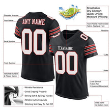 Laden Sie das Bild in den Galerie-Viewer, Custom Black White-Scarlet Mesh Authentic Football Jersey