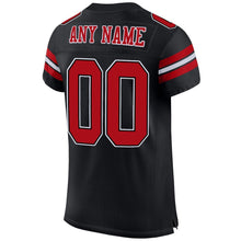 Charger l'image dans la galerie, Custom Black Red-White Mesh Authentic Football Jersey